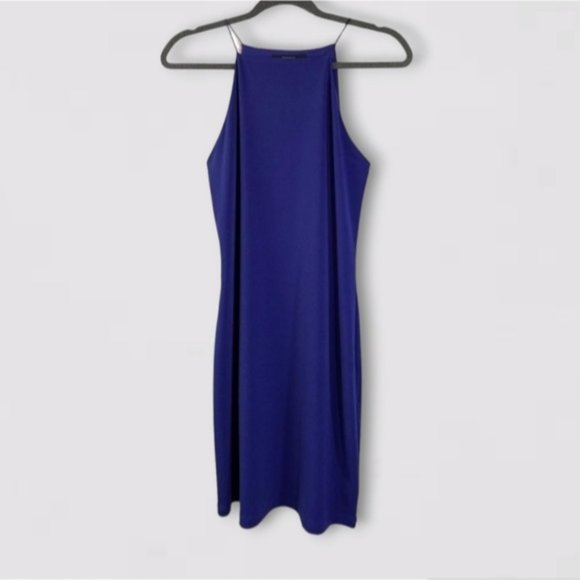 Blue Halter Bodycon Dress - Picture 1 of 12